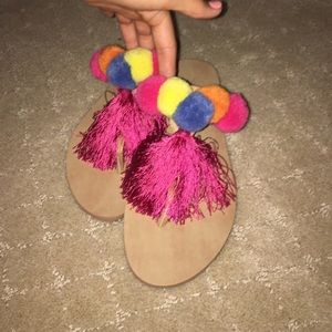Rebecca Minkoff Pom Pom Sandals